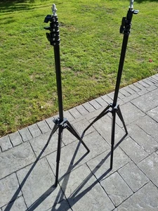 2 Used Quality Tripods Sound Video Studio Light Stands Photography Music T1 - Picture 1 of 8