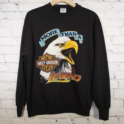 Vintage 1991 Harley Davidson Legend Eagle Sweatshirt Size XL 3D Delta 50-50 USA - Image 1 of 4