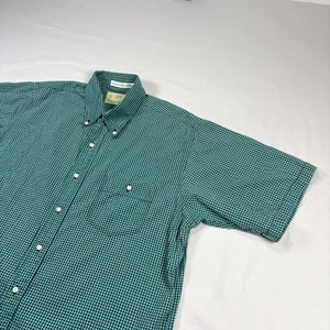 Vintage Gitman Bros Shirt Mens Large Blue Checkered Button Up Short Sleeve USA - Picture 1 of 9