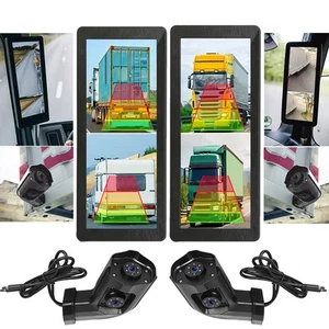 10.36" Monitor R L Side Electronic 2XRear Back View Mirror Camera for Blind Area - Picture 1 of 23