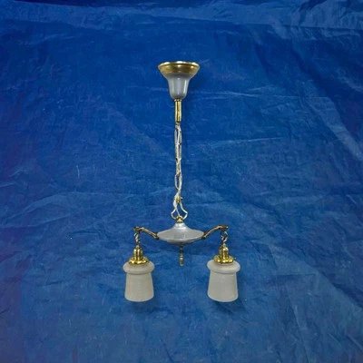 Accesorio colgante doble de latón antiguo con cable tonos esmerilados SF1 Foto 1 de 4