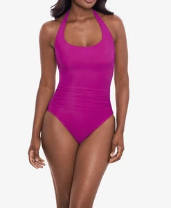 New $168 MIRACLESUIT Utopia 1-pc Swimsuit in Framboise Size 14 - Picture 1 of 10