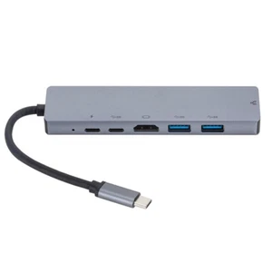 6 In Type C Gigabit Ethernet Lan Adapter 1 HUB Convertor Computer USB - Photo 1 sur 12