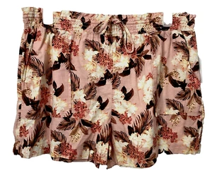 TIME AND TRU RELAXED FIT LINEN Pink Elastic Waist Front Pockets Shorts Sz XL - Picture 1 of 9