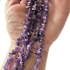 Vintage Handmade Natural Purple Amethyst Chip Beaded String Endless Necklace 34”