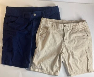 Girls Wonder Nation School Uniform Bermuda Shorts Navy & Khaki Size 26 Adj Waist - Picture 1 of 9