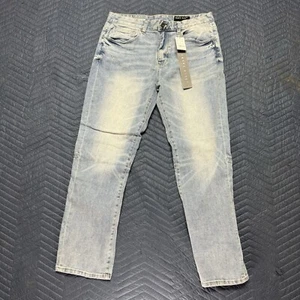 Jeans Smoke Rise uomo 36x32 blu slim gamba dritta lavaggio leggero moto streetwear - Foto 1 di 6