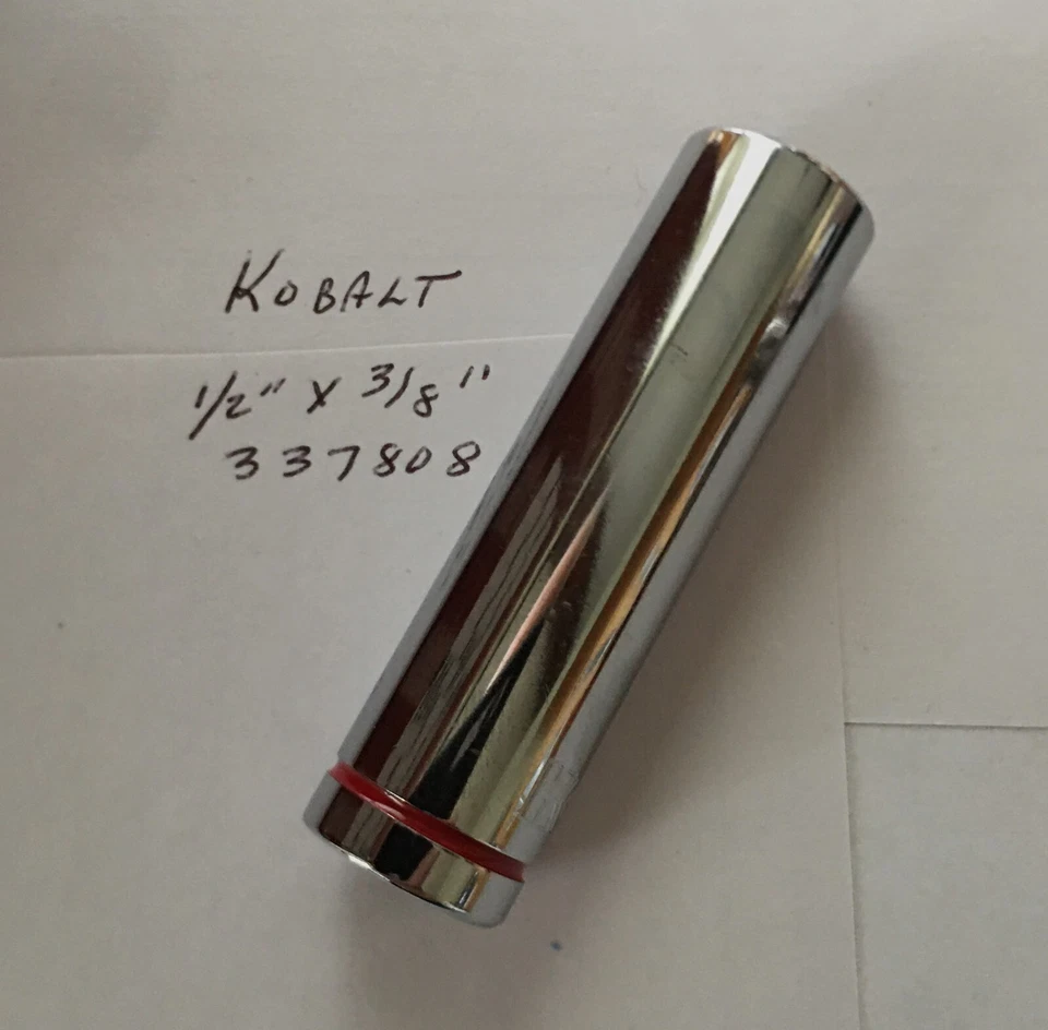 KOBALT  1/2" x 3/8" DR  DEEP   SOCKET  # 337808  12Pt Free USA  Shipping - Image 1 of 4