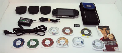 Sony PSP 1001 Console Bundle Charger, Case, 9 Games, Movies - Image 1 of 4
