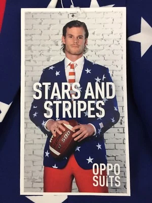 OppoSuits Men's Stars and Stripes Suit - Size 36 - Brand New - Image 1 of 4