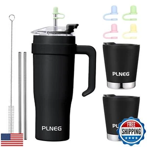 PLNEG Tumbler with Handle 40oz Insulated Water Bottle with Straw Lid Stainles - Picture 1 of 5