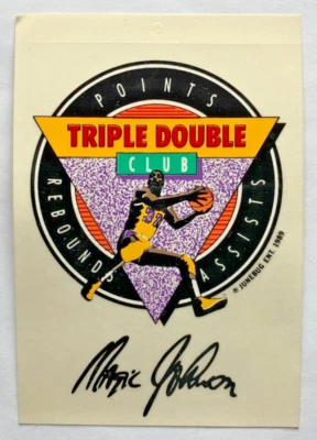 Adesivo adesivo para janela Magic Johnson Los Angeles Lakers triplo clube duplo 1989 - Imagem 1 de 4