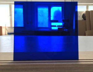 (74,26/m²) Acrylglas Plexiglas®, 3mm BLAU milchig & BLAU durchsichtig nach Wahl - Bild 1 von 5