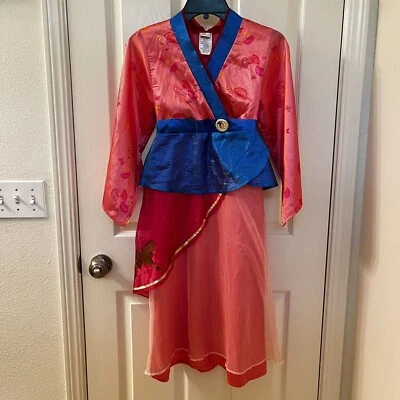 Disney Store Mulan Costume Dress Pink Red Blue Halloween Girls Size 7-8 - Image 1 of 4