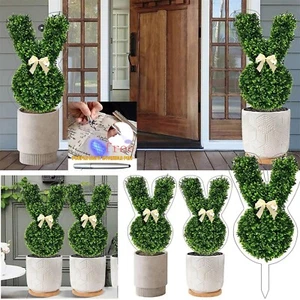 Rabbit Shaped Topiary Trees - Artificial Bunny-Shaped Topiary Tree Pot Fake - Picture 1 of 14