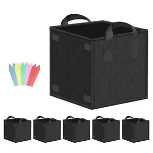 5/10/15 Pack 5 Gallon Square Grow Bags Thickened Fabric Pots for Plant - Picture 1 of 12