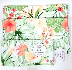 3 Pz SERENDIPITY Verde,Rosa,Bianco Floreale 100% Cotone 2 Asciugamano & Stracci - Foto 1 di 7