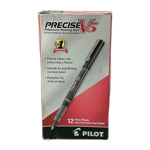 Pilot Precise V5 Präzisionsspitze Stifte - extra feine Spitze - schwarz - Schachtel mit 12 - neu - Bild 1 von 5