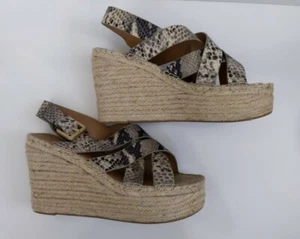 New Marc Fisher Women's Alenni Platform Wedge Size 8.5 Snake Print Espadrille - Picture 1 of 10