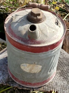 Oldtimer Benzinkanister aus verzinktem Metall eine Gallone antik Bauernhof Auto Notfall alt - Bild 1 von 11