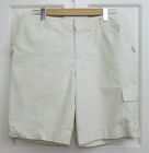 St Johns Bay Cream Cargo Shorts Womens Size 16 Waist 35 100% Cotton 1-25474