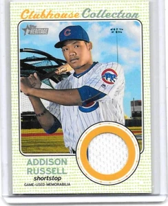 ADDISON RUSSELL 2017 TOPPS HERITAGE CLUBHOUSE COLLECTION P/S GAME USED JERSEY - Bild 1 von 1