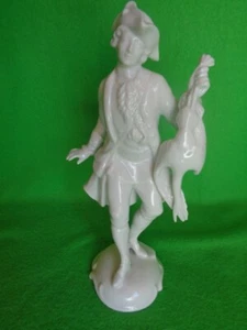 Porzellan Figur  Jäger mit Wild weiß  Hugo Meisel 22 cm von Rosenthal - Bild 1 von 3