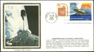 Challenger STS-7 ANIK C-2 Satellite Deployed Colorano "Silk" Cachet - Picture 1 of 1