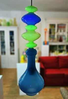 Murano - Cenedese um 1960 - Original mit Label - Uran Glas - Hängelampe  Leuchte - Bild 1 von 4