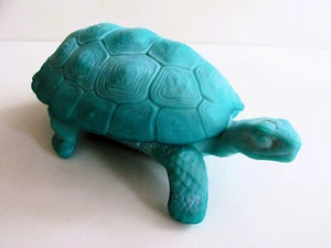 Czech ART DECO Rare Color Large Turquoise Glass Jewelry Box Hoffmann/Schlevogt - Picture 1 of 12