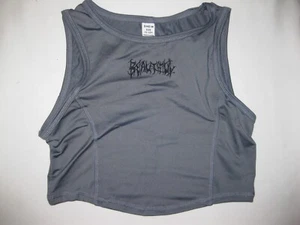 Shein girls 11-12yrs beautiful graphic crop tank top dark gray nip tween goth - Picture 1 of 1