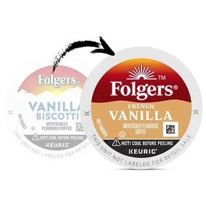 Folgers Café Vainilla Francés 24 a 144 Tazas Keurig K Elige Cualquier Tamaño - Imagen 1 de 6