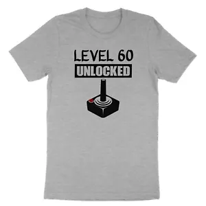 60. Geburtstag Shirt Level 60 entsperrt T-Shirt lustig maßgeschneidert T-Shirt Geschenke für ihn Her - Bild 1 von 20
