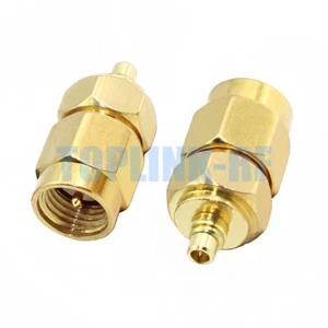 10x SMA Male Plug to MMCX Male Plug RF Coax Coaxial Adapter Goldplated Connector - Picture 1 of 5