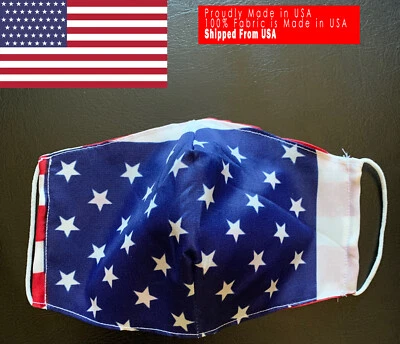 Reusable US American Flag Face Mask Covering  - Image 1 of 4