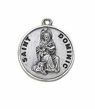 Creed Round 3/4 Inch Sterling Silver Patron Saint Dominic Medal Pendant