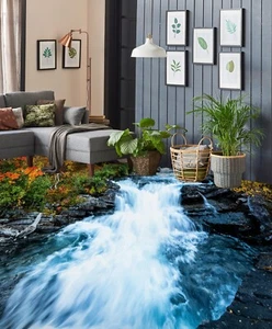 3D Wild River K1292 Floor WallPaper Murals Wallpaper Mural Print Panda 2023 - Picture 1 of 11