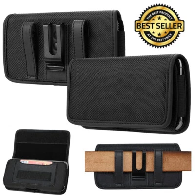 Nylon Belt Clip Holster Phone Pouch Case For iPhone 16 15 14 13 12 11 Pro Max XS - Image 1 of 4