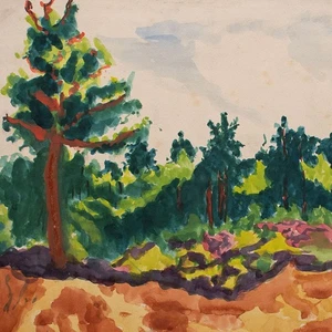 Kiefern Dünen Landschaft Gerhard Schulte-Dahling 1921 signiert und datiert - Picture 1 of 4