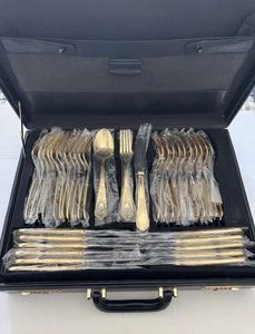 SBS Bestecke Solingen Gold Plated 43 Piece Utensil Set – Missing Pieces - Foto 1 di 16