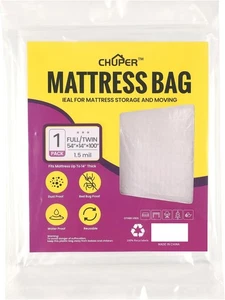 Full/Twin XL/Twin Mattress Bags for Moving, Waterproof Plastic Full XL, Clear - Picture 1 of 7