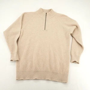 Maglione Bullock & Jones uomo beige mezza zip taglia XL maglia pullover - Foto 1 di 7