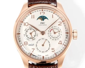 IWC Portugal Series Perpetual Calendar 42MM Men's Blue Strap Mechanical Watch - Picture 1 of 8