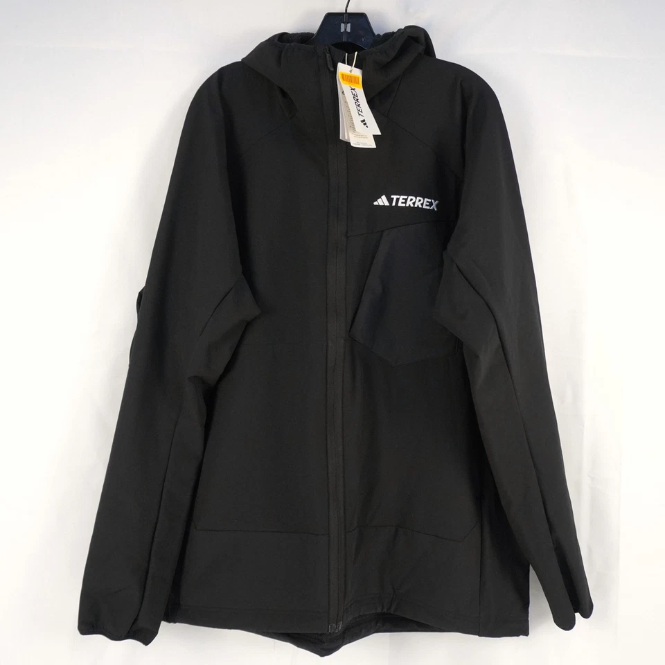 Adidas Terrex Xperior Softshell Fleece Hooded Jacket In Black - Men's Size 2XL - Image 1 of 4