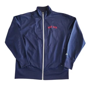 Boston Red Sox Track Jacket Mens Extra Large XL Blue Embroidered Majestic MLB - Picture 1 of 7