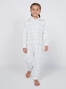 Boux Avenue Children's Fairisle Onesie Pyjama Elasticated Waist Kid's Nightwear - Picture 1 of 8