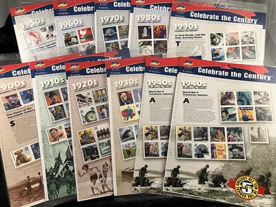 USPS Celebrate the Century Series 1900s-1990s Lot of 11 Mint Never Hinged Sealed - Image 1 of 4