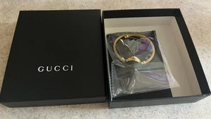 Gucci Swiss Vintage Gold Tone Black Face Armreif Uhr Black Dial COA mit Box - Bild 1 von 10