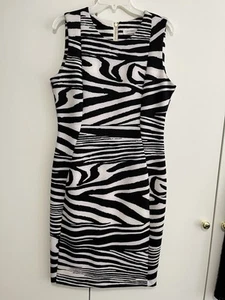Calvin Klein Sleeveless Sheath Dress - Faux Animal Print   🤩STUNNING 🤩 Size 12 - Picture 1 of 5
