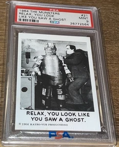 1964 THE MUNSTERS #21 RELAX, YOU LOOK LIKE YOU SAW A GHOST. PSA 9 MINT RARE!!! - Picture 1 of 2